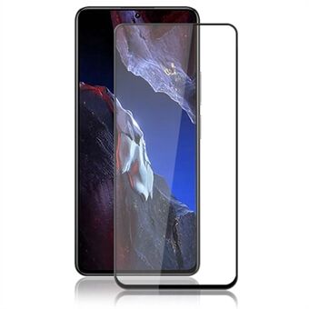 AMORUS For Xiaomi Poco F5 Pro 5G / Redmi K60 5G / K60 Pro 5G Skjermbeskytter Silkeutskrift Herdet glass HD klar film - svart