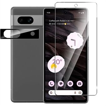 For Google Pixel 7a herdet glass 2.5D Arc Edge skjermbeskytter med svart ramme kameralinsefilm