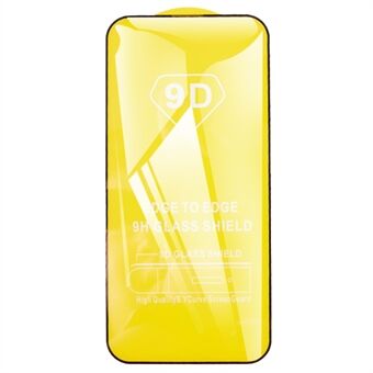 For iPhone 15 Pro Max Full Dekning Skjermbeskytter Sidelim 9D herdet glassfilm