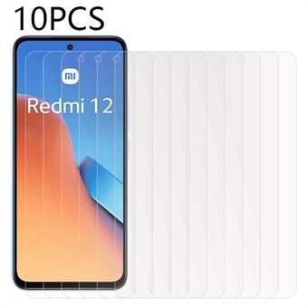 10 STK for Xiaomi Redmi 12 4G telefonskjermbeskytter herdet glass ultraklar antieksplosjonsfilm