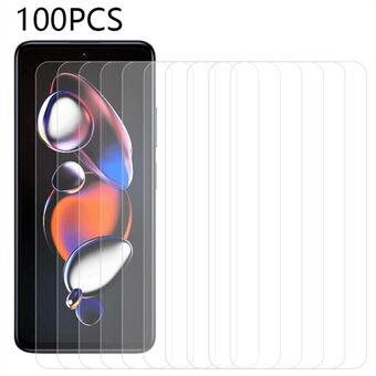 100 STK For Xiaomi Redmi Note 12T Pro 5G / 11T Pro 5G / 11T Pro+ 5G / K50i 5G / Poco X4 GT 5G herdet glass HD klar skjermbeskytterfilm