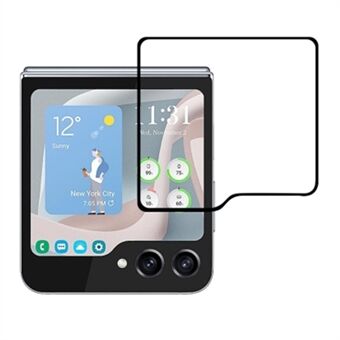 For Samsung Galaxy Z Flip5 5G herdet glass fullskjermbeskytter silkeutskrift full lim bak liten skjermfilm