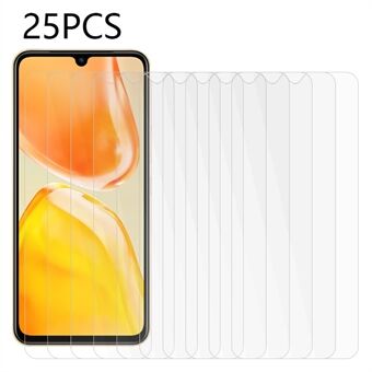 25 STK Ultra Clear Screen Protector for vivo X80 Lite 5G, herdet glass fulllim telefonskjermfilm