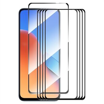 ENKAY HAT Prince 5 STK for Xiaomi Redmi 12 4G Silke Printing Telefon Skjermfilm 9H 2.5D 0.26mm Høy Aluminium-silisium Glassbeskytter