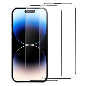 2 stk herdet glass skjermbeskytter for iPhone 15 Plus , 2.5D Arc Edge Ultra Clear telefonskjermfilm