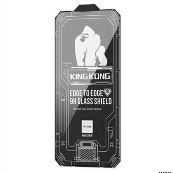 WEKOME King Kong Vacha Series for iPhone 15 Pro Max Skjermbeskytter HD Høy Aluminium-silikon Glass Buet Film