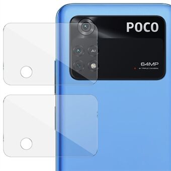 IMAK 2 stk / sett for Xiaomi Poco M4 Pro 4G Slitasjebestandig No Bubble HD herdet glass Kameralinsebeskytterfilm