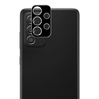 AMORUS For Samsung Galaxy A73 5G HD klar kameralinsebeskytter Støtsikker silkeutskrift Herdet glass linsefilm - svart