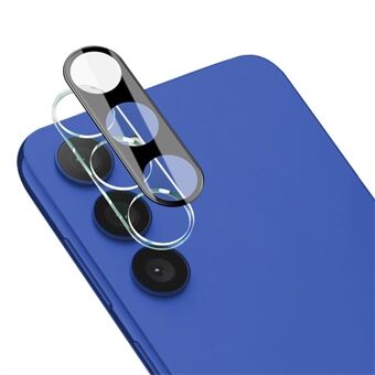 IMAK linsebeskytter i herdet glass + linsedeksel i akryl for Samsung Galaxy S23 Plus / S23, beskyttende kameralinsefilm (svart versjon)