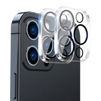 ENKAY HAT- Prince 2 stk/sett for iPhone 14 Pro 6,1 tommer/14 Pro Max 6,7 tommer kameralinsebeskytter heldeksel Herdet glass linsefilm, svart Ring