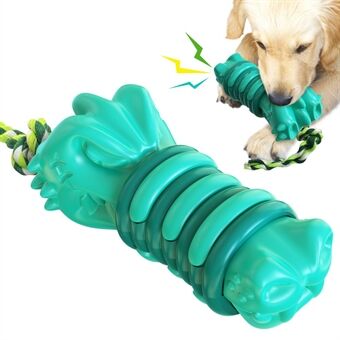 GYL-01 Dog Chew Leke Valp Teething Chew Tool Kjæledyr Hund Vocal Sound Chew Toy med tau for trening og rengjøring av tenner (BPA-fri, FDA-sertifisert)