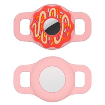 Donut silikondeksel for AirTag Bluetooth Tracker Beskyttelsesveske for hunder/katter kjæledyr (rund type)