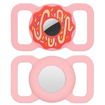 Donut silikonetui for AirTag Wireless Tracker Beskyttelsesdeksel for hunder/katter kjæledyr (firkantet type)