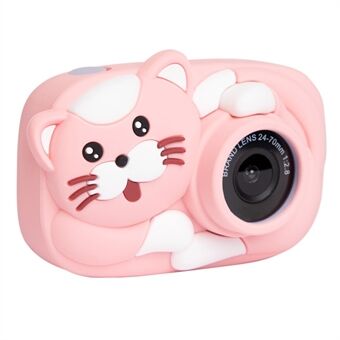 Cartoon Cat Kids Camera 2,4-tommers IPS HD-skjerm 2600W Smart Focus Timing Shooting Videoopptaker (med 16G TF-kort)