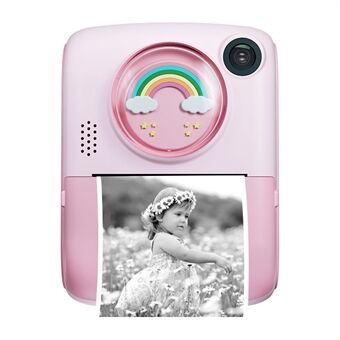 M1 Kids Instant Print Camera 2,0" IPS-skjerm digitalt tegneseriekamera HD Selfie Dual Lens Kamerastøtte 1920x1080P oppløsning