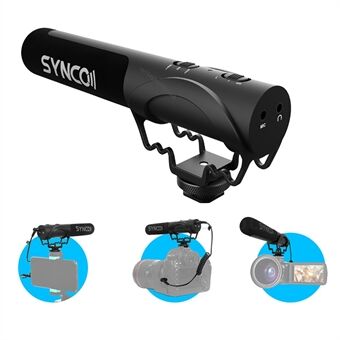 Synco Mic-M3 videohagle Live Streaming kardioidmikrofon med sjokkfeste for DSLR-er / videokameraer / smarttelefoner / nettbrett / bærbare datamaskiner