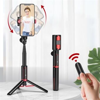 SEAJIC OTH-AB302 Anti- Shake håndholdt Gimbal stabilisator Bluetooth-fjernkontroll Selfie Stick Stativ for telefon og kamera