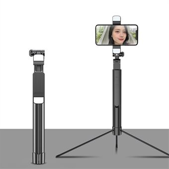 K30 Bluetooth Selfie Stick Forlengbart stativ Håndholdt Gimbal Stabilizer Fyllelys