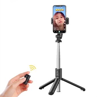 KP13 uttrekkbar trådløs fjernkontroll Mobiltelefonstativ Sammenleggbar bærbar Bluetooth Selfie Stick- Stand (1,1 m)