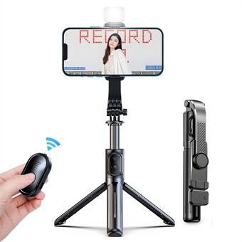 Z9S 105 cm forlengbar trådløs Bluetooth-fjernkontroll Selfie Stick 360 grader roterende telefon Live Streaming-brakett Stativ med fylllys