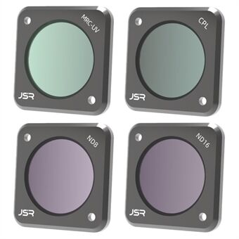 JUNESTAR JSR-1339-17 For DJI Action 2 4-Pack UV-beskyttelse CPL ND8 ND16 MRC-UV Flerlags belegg glassfilter