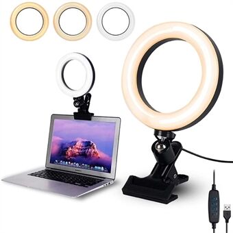 6-tommers USB-klipslampe Live Broadcast Makeup 16 cm Datamaskin Bærbar kamera Ring