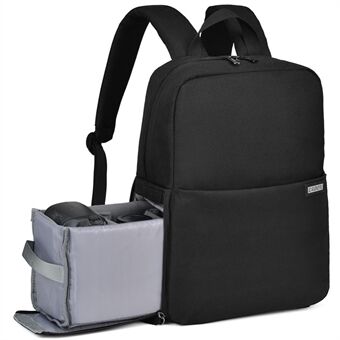 CADEN L4 Vanntett SLR/DSLR-kameraryggsekk Fritidsbag Kamerautstyr Reiseveske for Canon Nikon Sony kamera og linser - Størrelse S 29x13x39cm/Svart