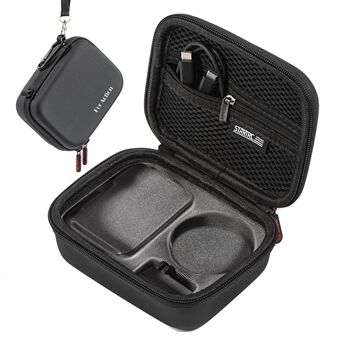 STARTRC 1126181 Oppbevaringsveske for DJI Action 4 , Hard PU Reiseboks bæreveske med spenne+stropp - Standardsett