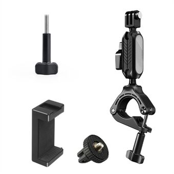 JUNNX JX-GP-10-B Sykkelstyrefeste med telefonklips for GoPro Hero 11 10 9, DJI kamerasykkelfeste med 360 graders rotasjon