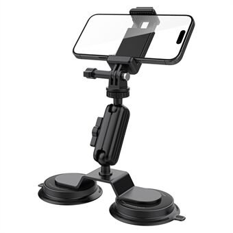 K03-2 For Insta360 / GoPro Action Kamerafeste Magnetisk Dual Sugekopp Roterbar Kamerastativ