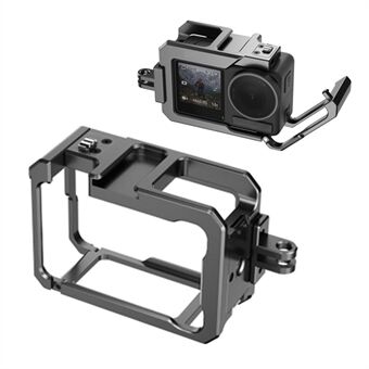 HEPAIL C-AC4 For DJI Osmo Action 4 / 3 Anti-Fall Beskyttelsesramme Aluminiumslegering Kamerabur