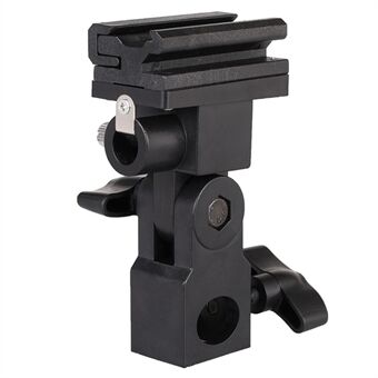 E001 B-Type Lommelyktholder for Canon / Yongnuo / Nikon Kamera Flash Svingbar Hot Shoe Paraplyholder Lys Stand Brakett