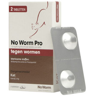 Anti-orm medisin No Worm Pro cat 2+ kg 2 stk